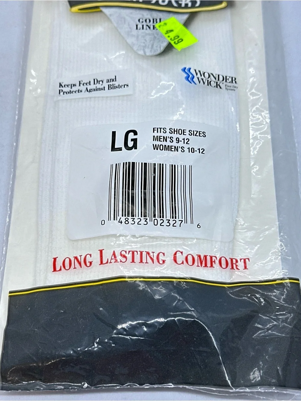 NOS Wigwam Gobi Liner Ultralight Socks F2153 LG White No Blisters Wonder Wick